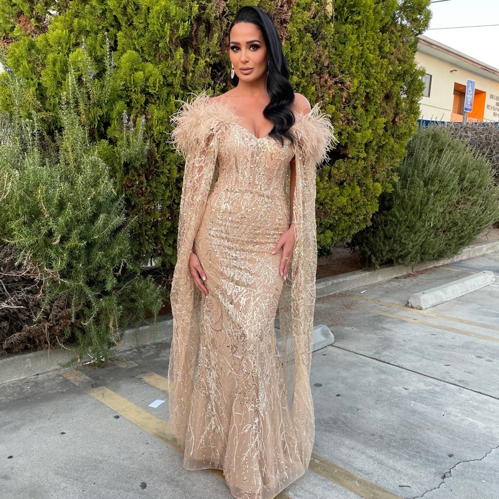 Elegant Gold Evening Gown.. Missaki Lebanese designer